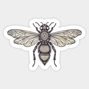 Vintage Boho Biological Flying Insect Illustration Sticker